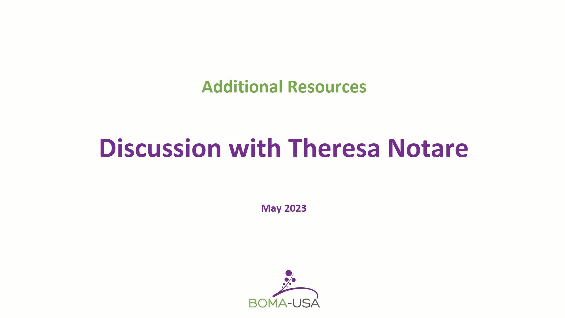 2.12 Discussion with Theresa Notare